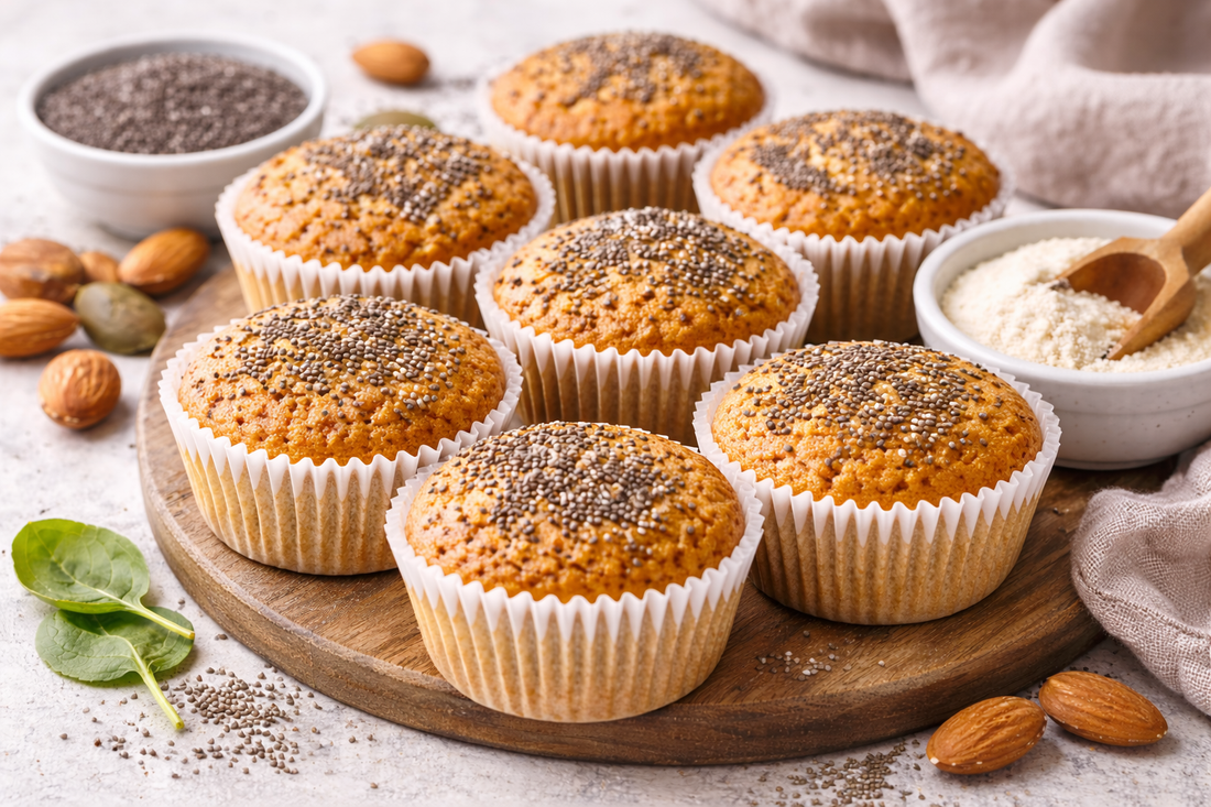 Muffins cétogènes aux fibres de pomme de terre et graines de chia