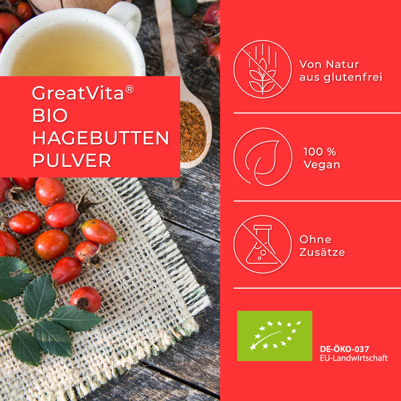 Bio-Hagebuttenpulver – fein gemahlen