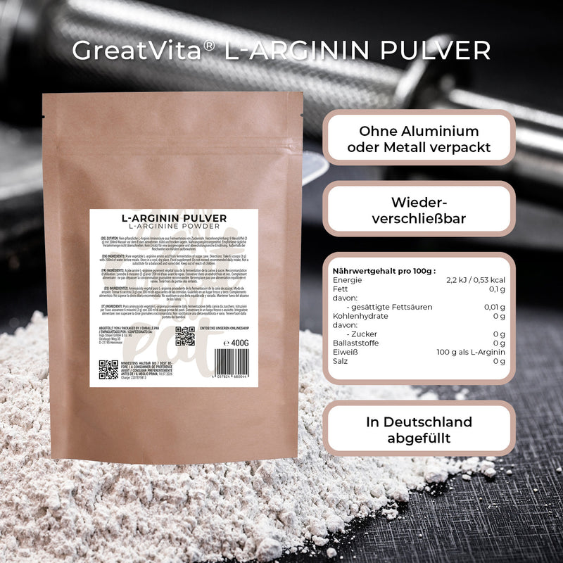 L-Arginin Base Pulver 400 g