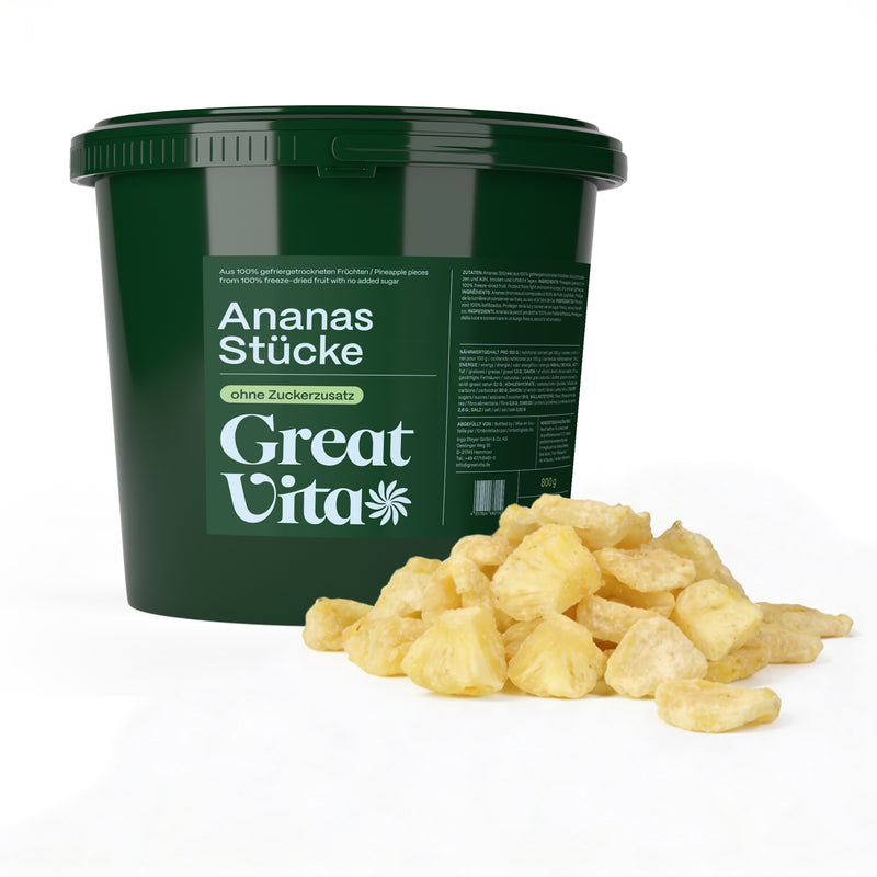 Ananas – gefriergetrocknete Ananasstücke