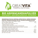GreatVita Bio Ashwagandha Pulver naehrwerte